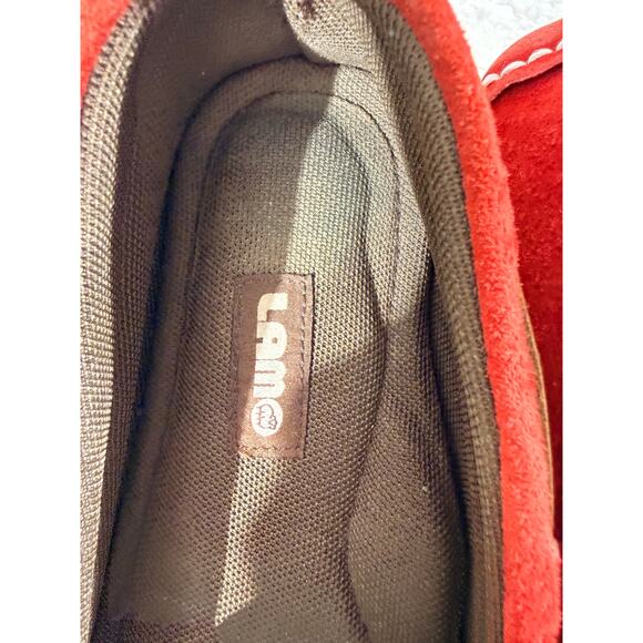 LAM Womens Suede Moccasins Red Size 8 Cozy - Picture 3 of 8